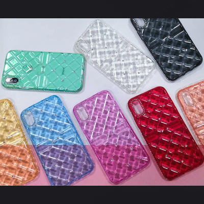Factory selling transparent Set with diamonds frame diamond glitter TPU phone case cover for iphone6/7/8 plusXS X