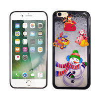 beautiful Liquid Quicksand Silicone Phone Case For iphone XS Cartoon Santa Claus pattern