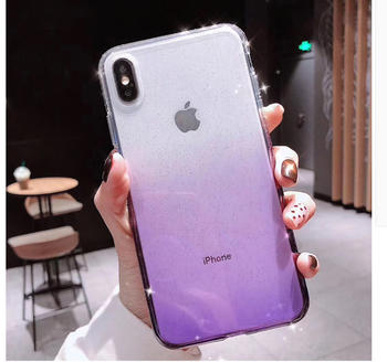Gradient Sparkling Powder case with diamond TPU mobile phone case for iPhone xs MAX
