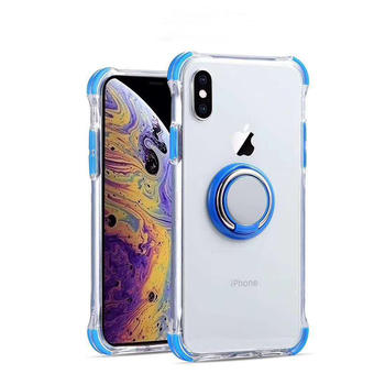Magnetic Kickstand Cover Transparent Finger Ring Phone Case for iPhone 7/8 X XS Max 11 Pro