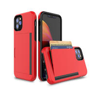 Luxury Armor Card Slot Slide Wallet Mobile Cell Phone Covers Case for iPhone 11 Max MOTO G8Plus